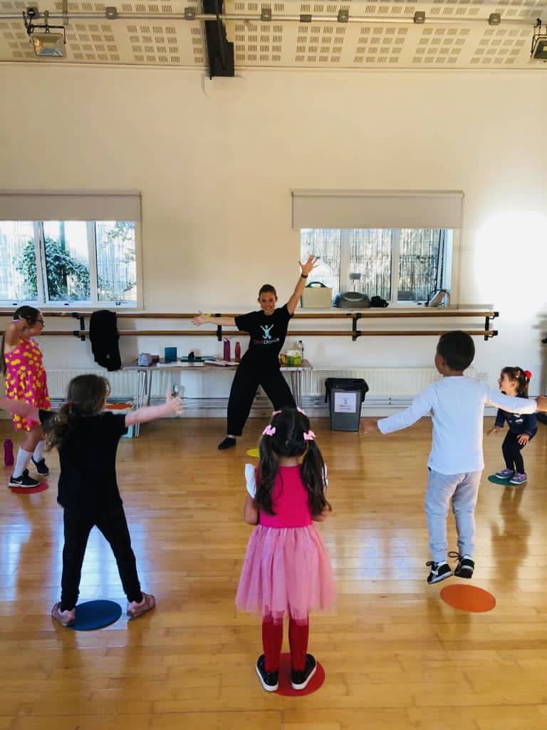 Children dancing at dance party